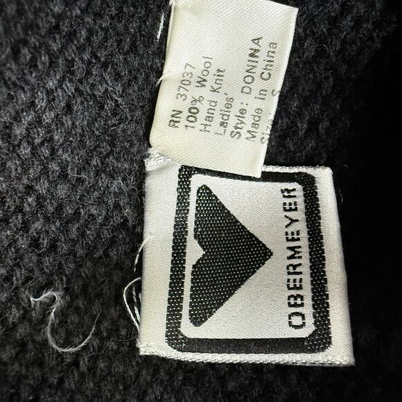 Obermeyer Fair Isle sweater Women Size S 100% Wool reindeer snowflakes Mock Neck - Picture 5 of 5